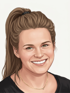 Illustrated portrait of Casey Woodward, Admissions Director at The Edison School