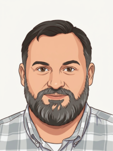 Illustrated portrait of Ryan Kieffer, Educator at The Edison School