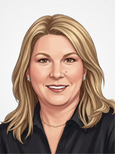 Illustrated portrait of Tina Boyers, Business Manager at The Edison School
