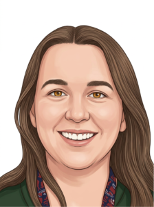 Illustrated portrait of Julia Krueger, Educator at The Edison School